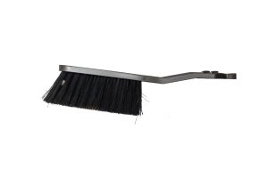 Close-up of a Black Cleaning Brush with Metal Handle