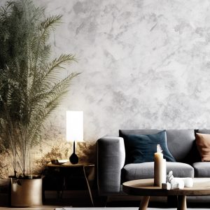 Living room with Tadelakt-style Italian-inspired luxury wall finish by Decora A&C.