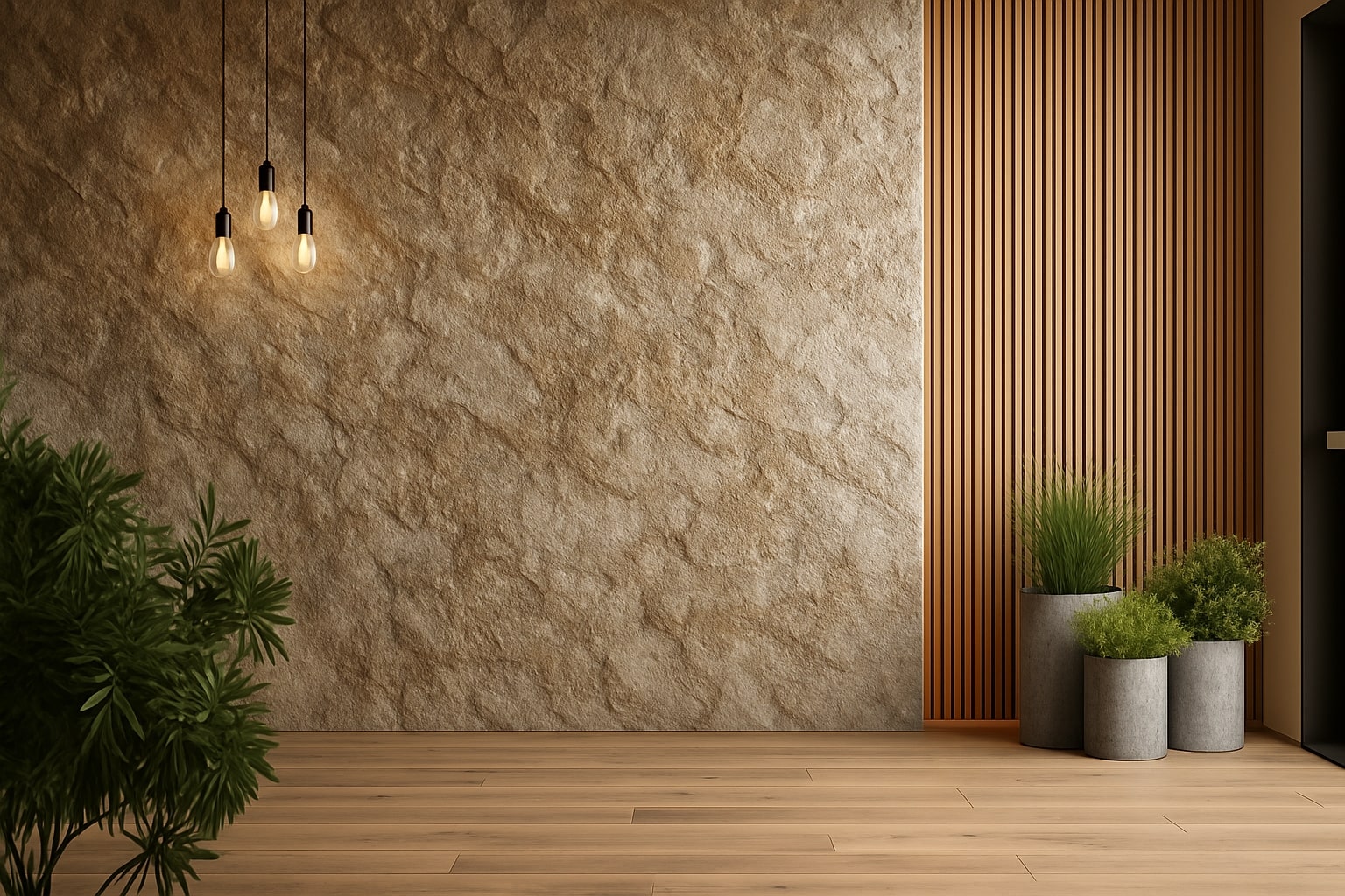 Modern interior wall finished with PETRA Genuine Lime Finish by Decora A&C, showcasing Italian inspired luxury paint with natural textured effect.