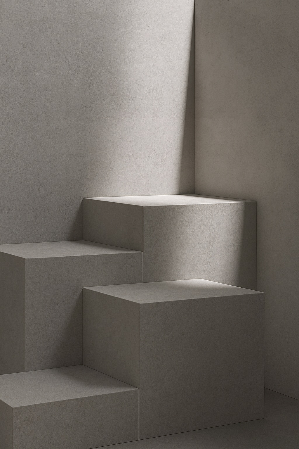 Minimalist concrete steps finished with Italian-inspired decorative microcement by Decora A&C