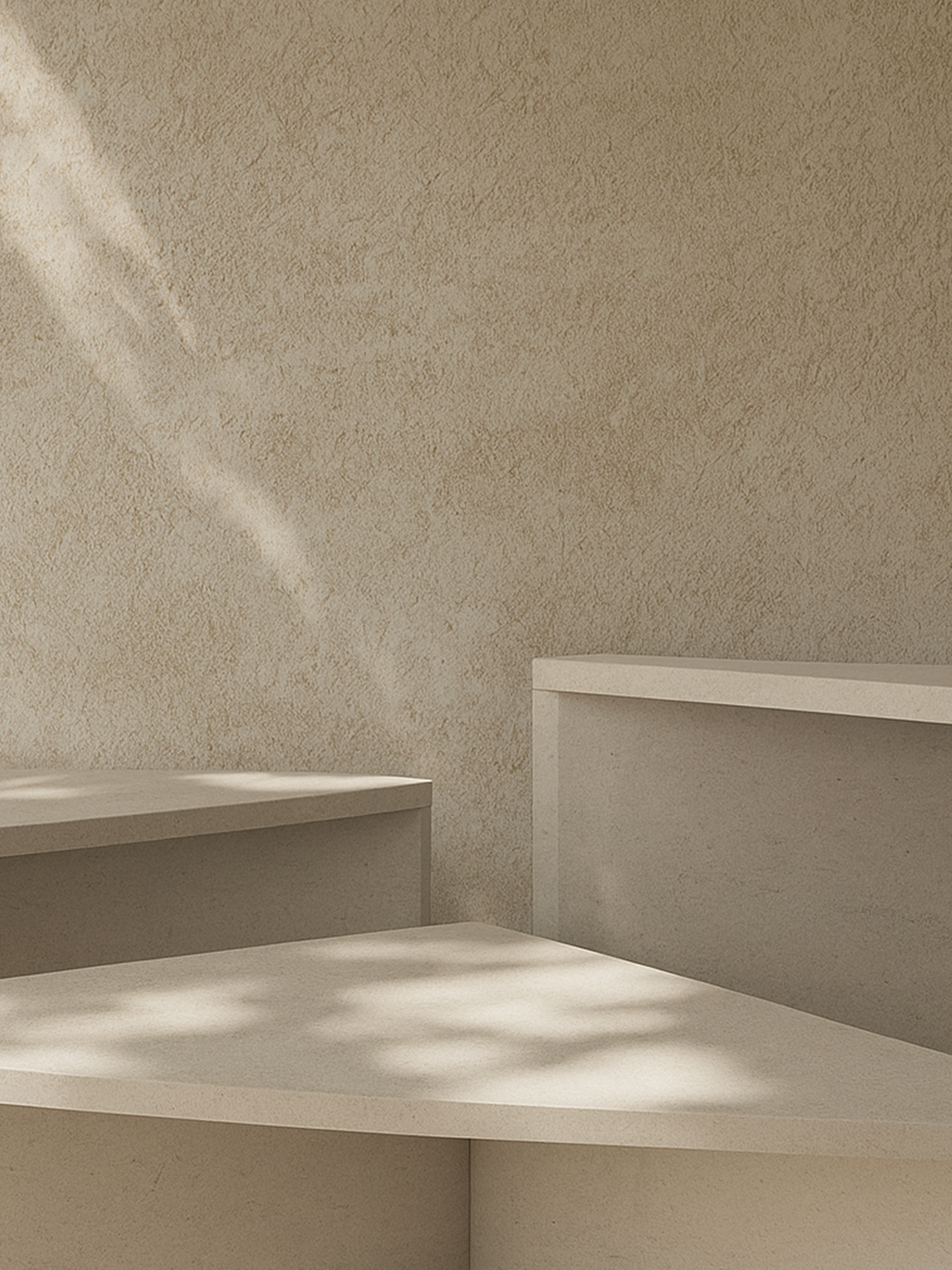 Sophisticated wall with natural texture finished using eco-friendly Italian microcement.